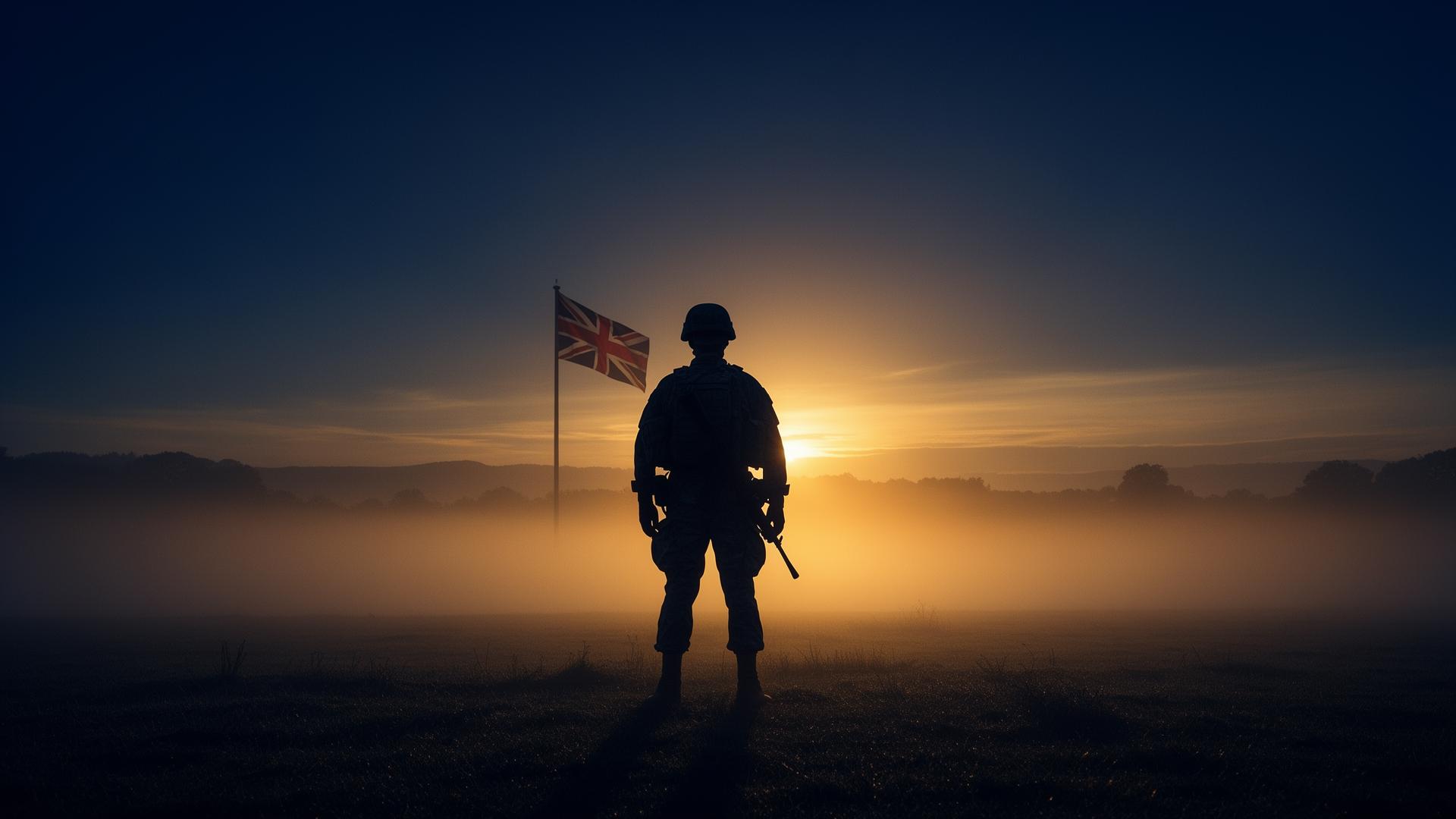 Military silhouette at dawn representing veterans we serve