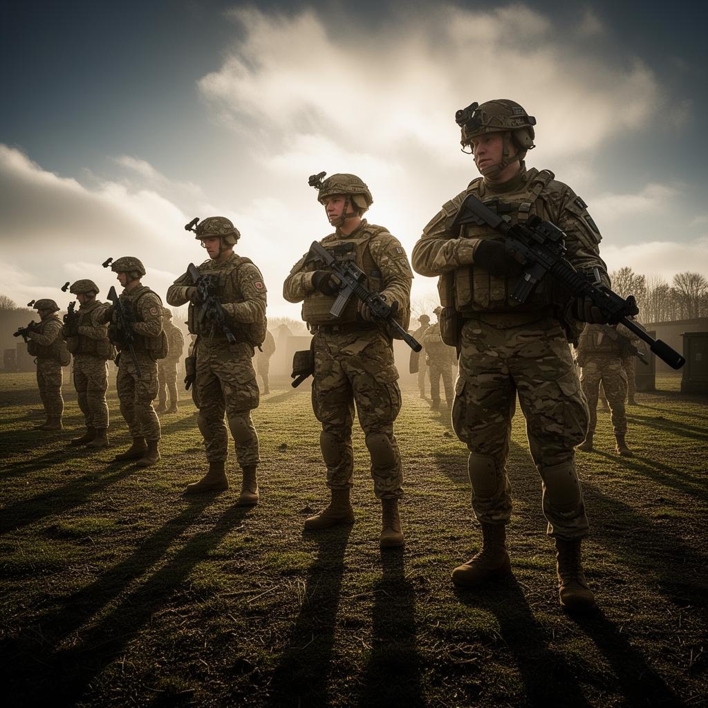 British Army soldiers on training ground — army deafness claims for hearing loss caused by military noise exposure