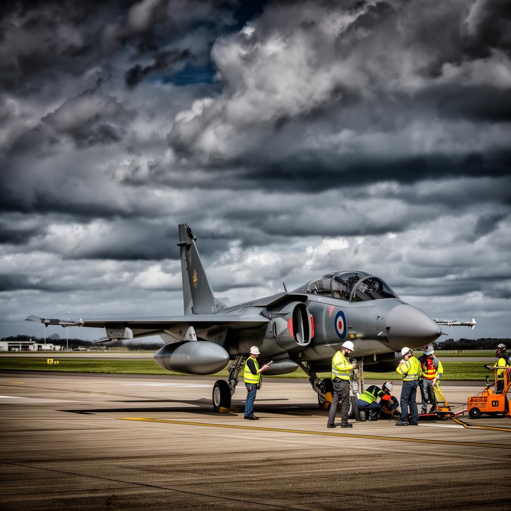 RAF aircraft on runway with ground crew — RAF hearing loss compensation claims for noise-induced damage